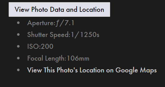 Basic EXIF data on 75CentralPhotography.Com